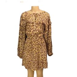 Design History Sz M Women Dress Colors are Yellow, Brown, and White 100% Rayon Length: 37 inches Waist laying flat: 13 with 6 inch stretch 100% Rayon