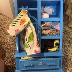 Doll Closet With Clothes
