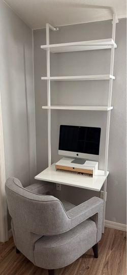 CB2 Stairway White 96" Wall-Mounted Desk - Excellent Condition