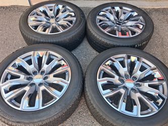 2025 OEM ORIGINAL TAKEOFFS GMC SIERRA DENALI ULTIMATE 22 INCH HAVE TPMS SENSORS TIRES BRIDGESTONE ALENZA 70 % DOT 5224 $ 1699