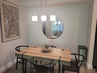 Mid century Modern Wooden Dining Table with Chairs