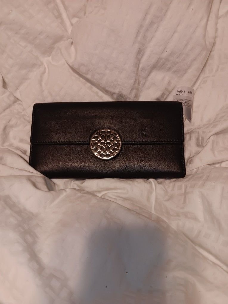 Coach Ladies Wallet Black Leather