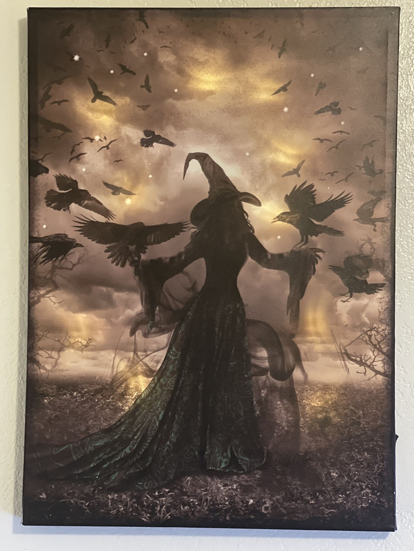 Ashland light Up Canvas Witch Painting Halloween
