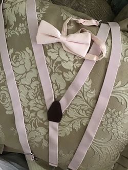 Set de moño y tirantes nuevo light pink