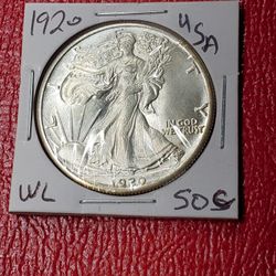 1920  Walking Liberty 50C Antique Restrike Coin