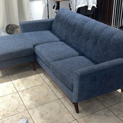 Modern navy blue sectional sofa with chaise – perfect comfort and style for your space