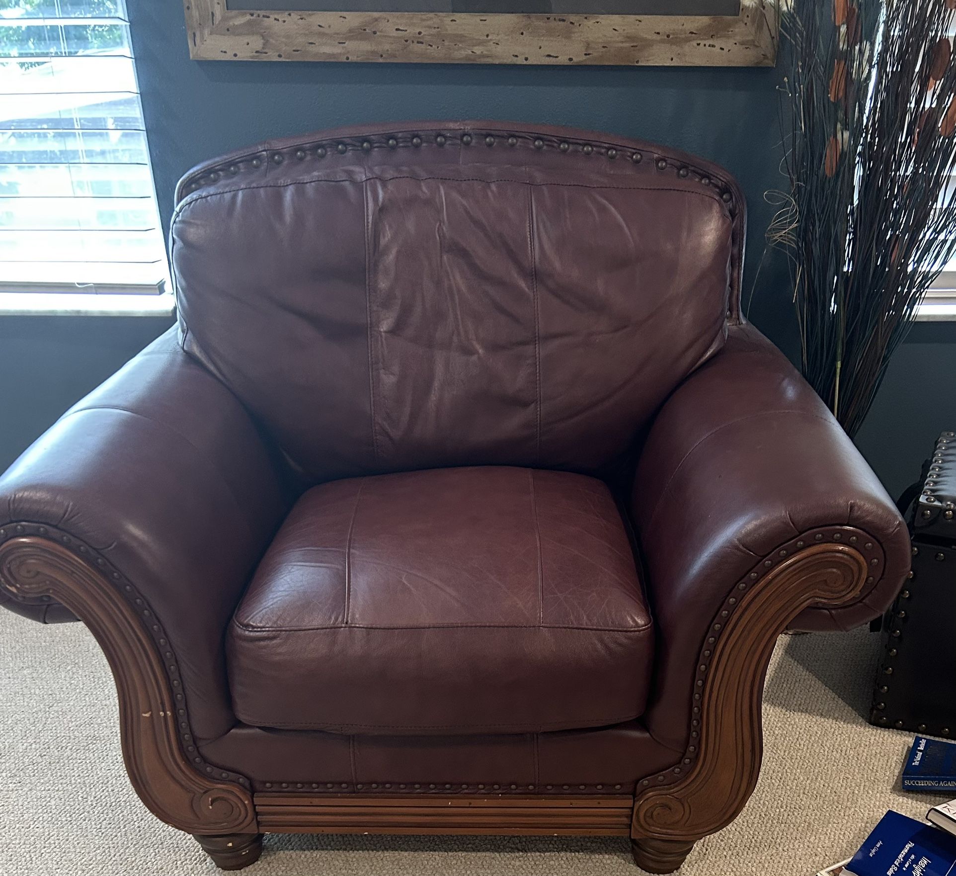 Leather Chair And Ottoman