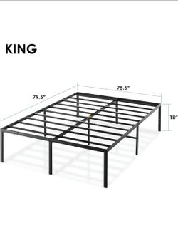Missing  Screws  King Size Black Metal Bed Frame with 18 Inch Style