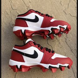 New Nike Air Jordan 1 Low Chicago Football Baseball Cleats Youth 3Y