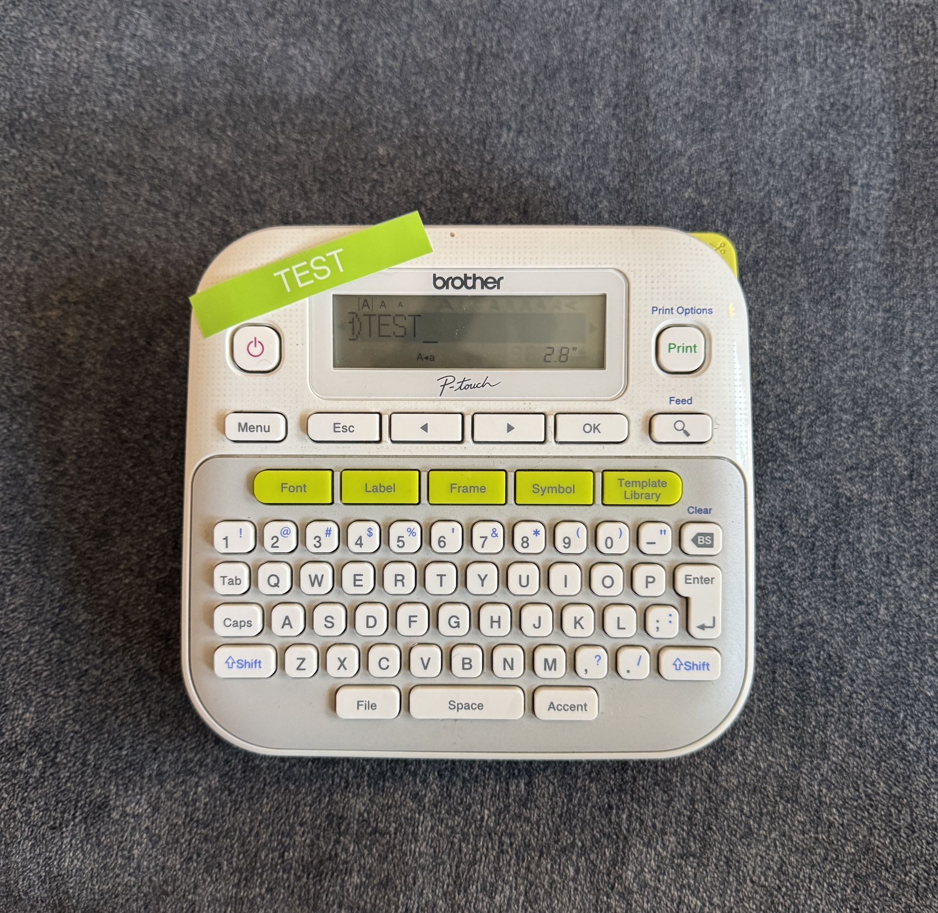 Brother P-Touch Label Printer With Green Film