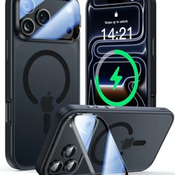 iPhone 17 Pro Max Case with Camera Cover Stand [Fit for MagSafe]