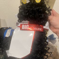 Hair Extensions Need Clips But I Have Lots Of Human Hair Extensions  Black Curly And 1 New But Not Human Hair But Good Condition Still Has Tag Also 