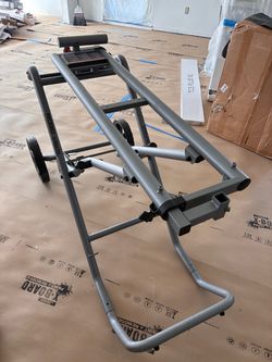 Foldable Mobile Miter Saw Stand with Mounting Braces