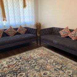 2 Sets Of Blue Couches In Very Good Condition!! No Pets Or Smoking!!