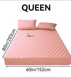 Waterproof Mattress Protector Cover (Queen) Pink