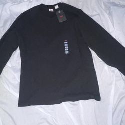 plain black waffle levis long-sleeve sz medium