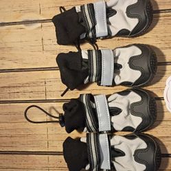 Lukovee Waterproof Dog Boots Medium Black Gray White PRO-PS29-H