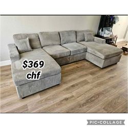 Corduroy Double Chaise Sectional Sofa  // October Sale !