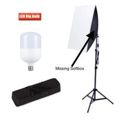 Heorryn Continuous Softbox Lighting Kit 20X28 Professional Photo Studio Equipment with 2M Adjustable Stand and 5500K LED Bulb for Video Filming