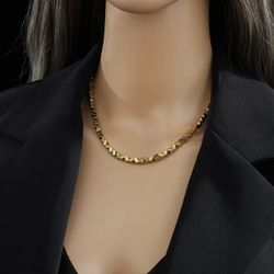 18k gold plated geometric Beaded Necklace women