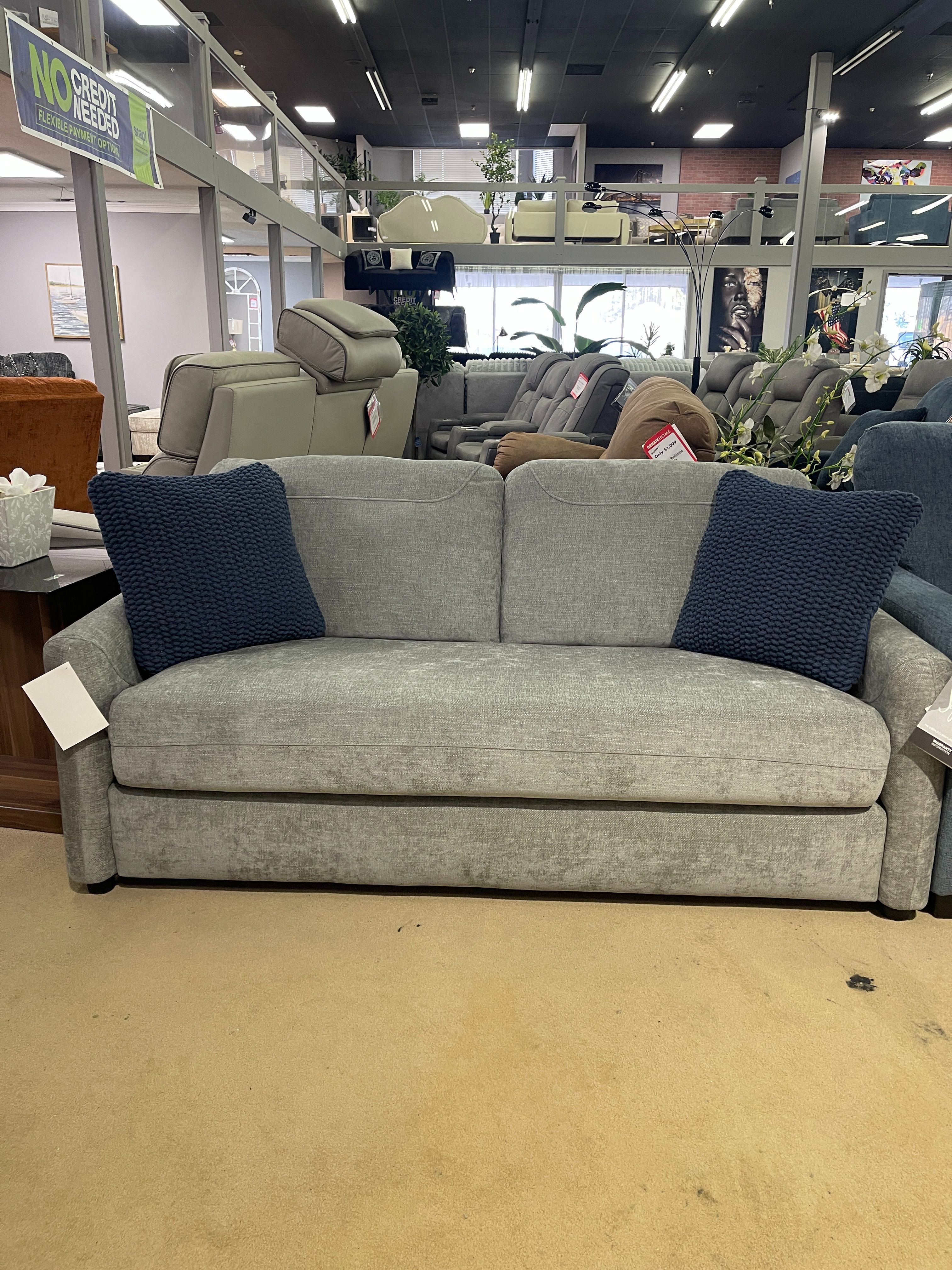 Grey Sleeper Sofa with Queen Mattress
