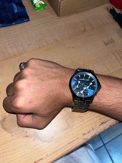 Brand New Men's Geoffrey Beene Watch - Gunmetal & Blue Dial