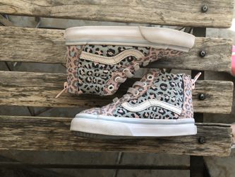 Vans sk8 hi tops toddler girls cheetah shoes sz 5
