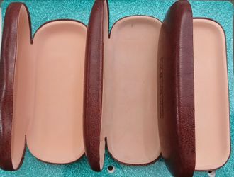 3 HARD CASES FOR GLASSES - BROWN