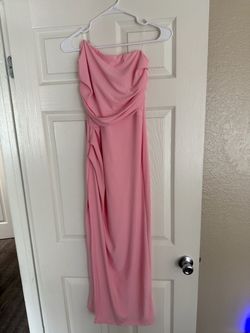 Pink Strapless Maxi Formal Dress
