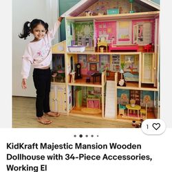 Kidscraft 4.5ft Majestic Mansion Dollhouse With 34-piece Furniture Pack