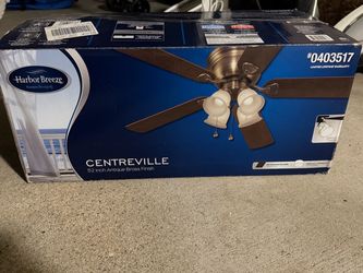 Harbor Breeze Centreville 52-inch Antique Brass Ceiling Fan