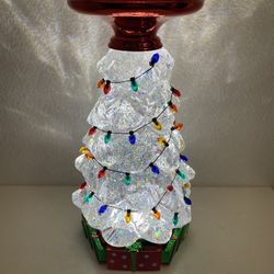 BRAND NEW! BATH & BODY WORKS Christmas Tree Snowglobe 3 Wick Candle Holder 