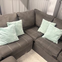 Cozy Sectional Grey Couch 