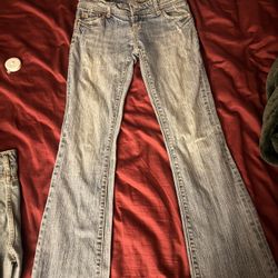 Y2k American Eagle low rise blue bootcut jeans