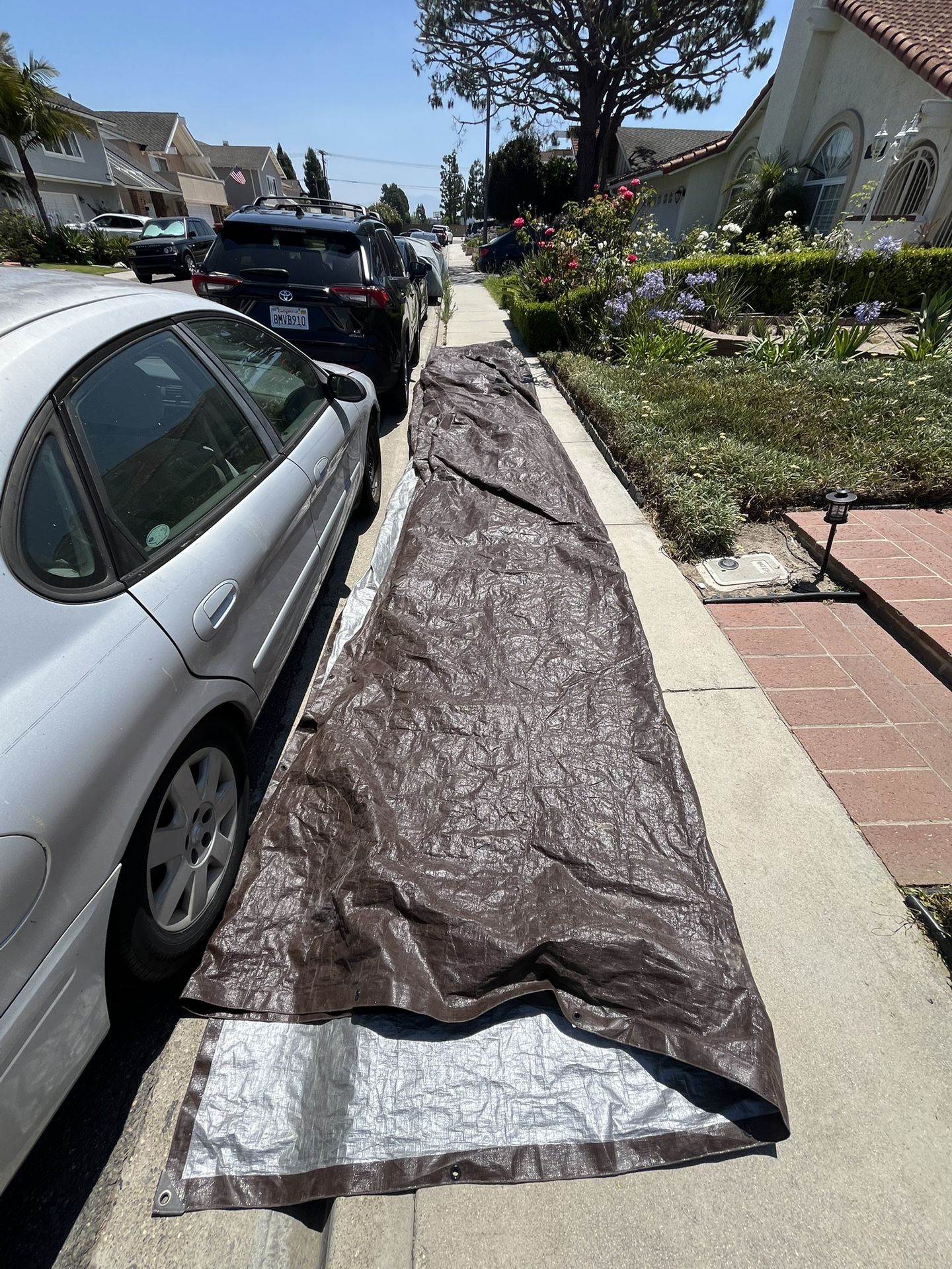 Brown/silver Everbilt Tarp 20x30ft
