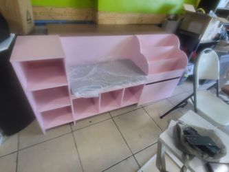 Kid's Storage Bookshelf With Bench