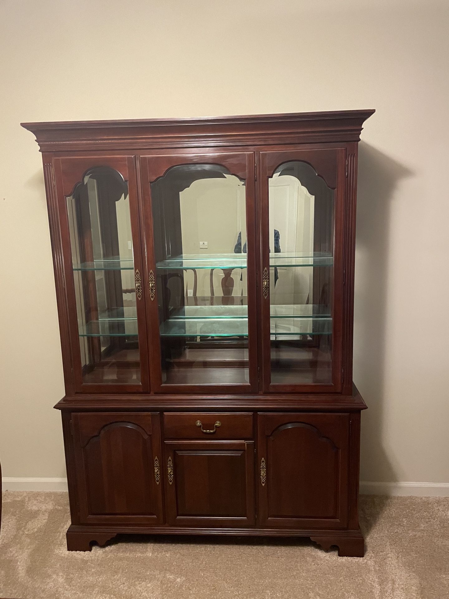 Ethan Allen Dining Table & Hutch