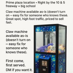 🎯 Claw Machine For Sale — Comes With Established Location! — $1,250