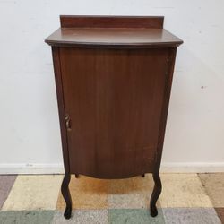 Antique Mahogany Sheet Music Cabinet With Talon Feet - Bow Front