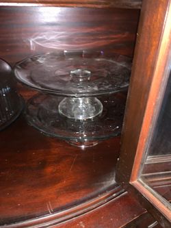 $20 each - Covered Cake Stands & Cake Plates. Psalm art covered some or depression glass/EAPG