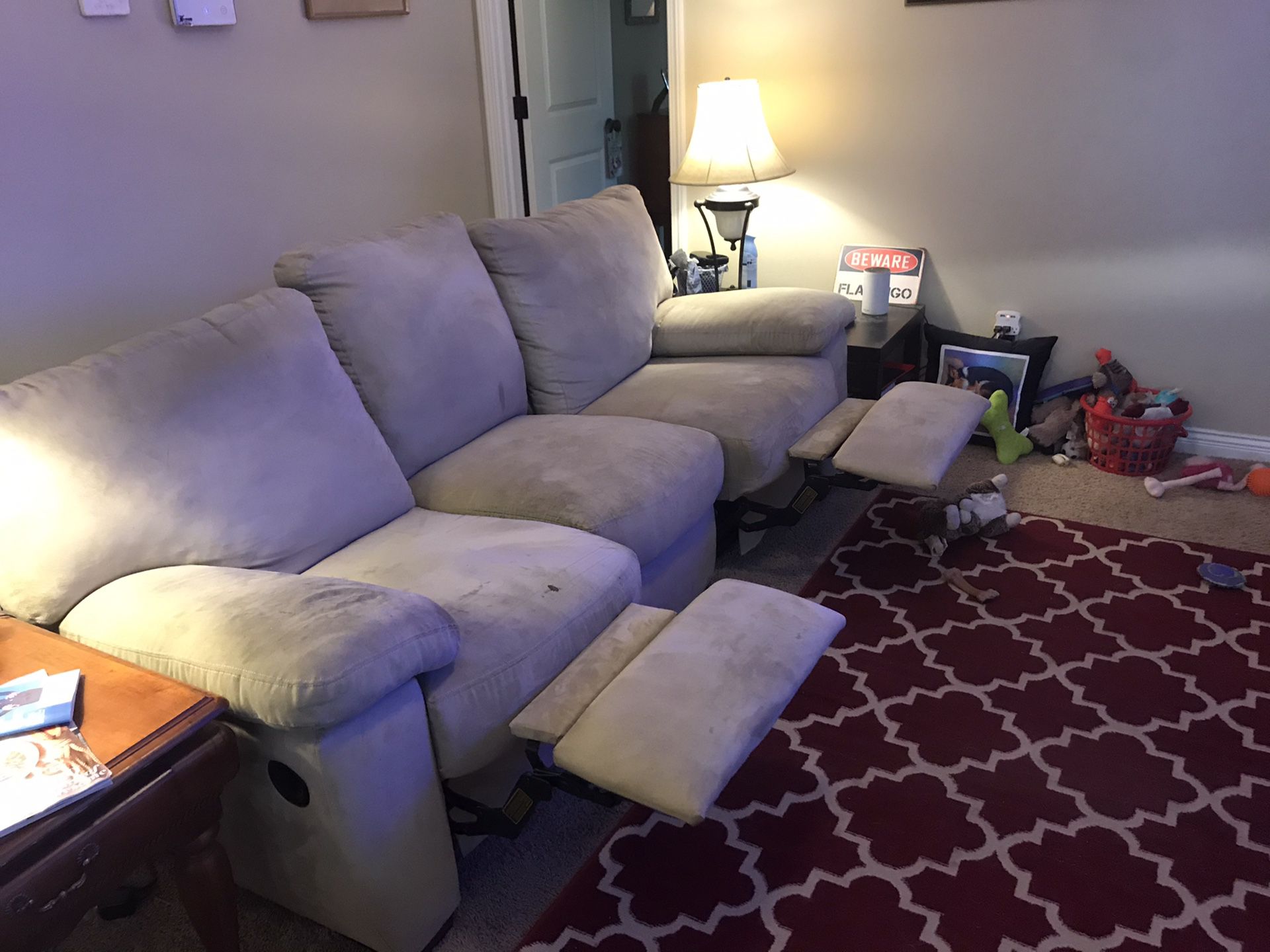 Stanton microfiber double recliner couch