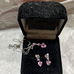 Pink Heart Jewelry Set