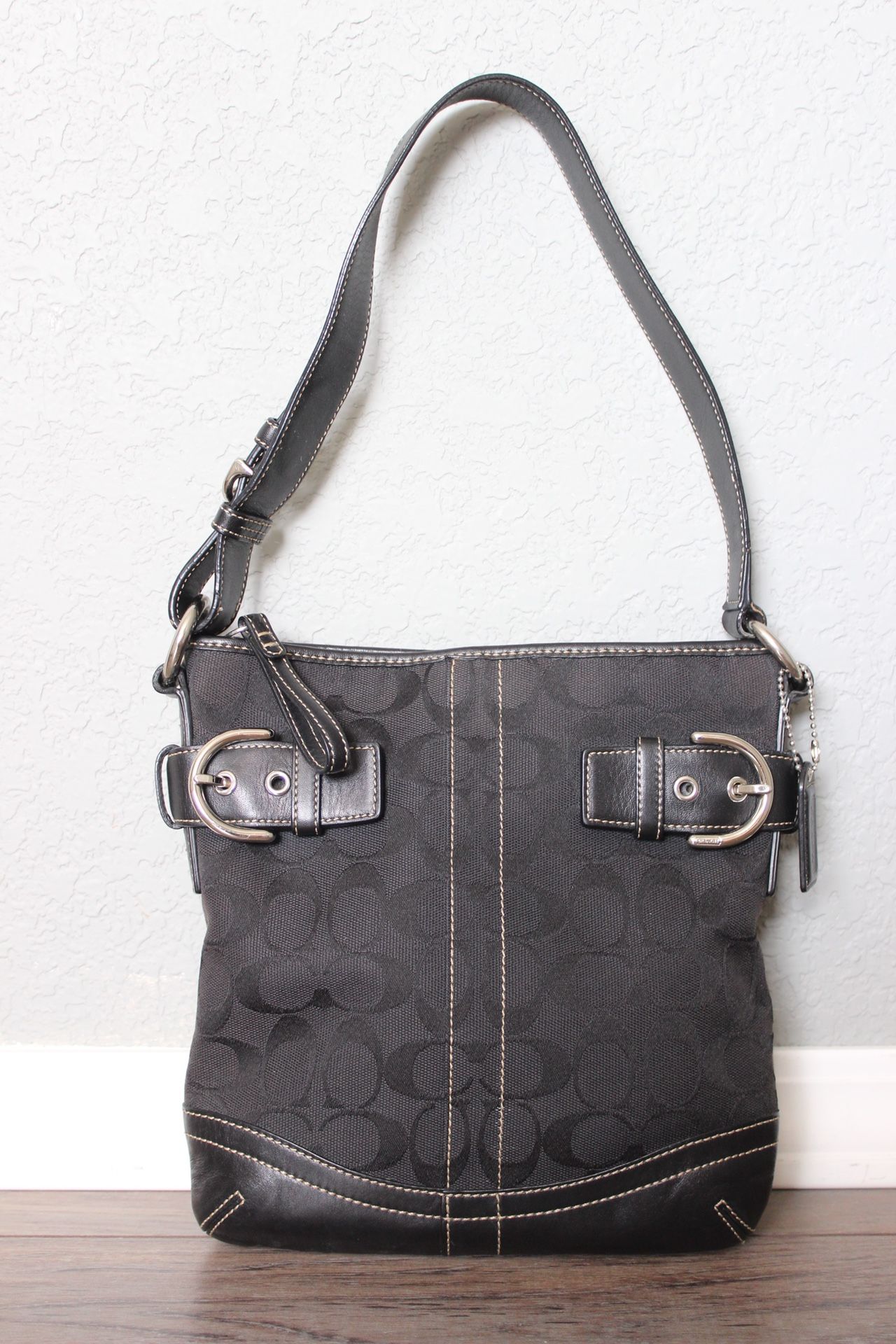 Coach Canvas Leather Soho Bag in Black