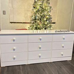 White 9 Drawer Dresser 
