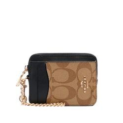 NWT Coach Zip Card Case In Blocked Signature Canvas
