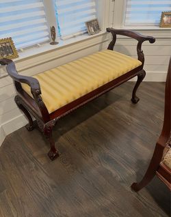 Mahogany settee bench with storage.