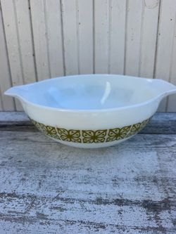 Vtg Pyrex verde square 444