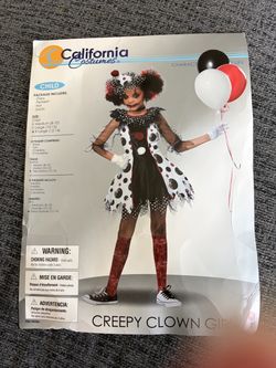 California Costumes Creepy Clown Girl Costume