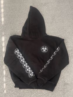 Black Hoodie with Biohazard Symbol Print