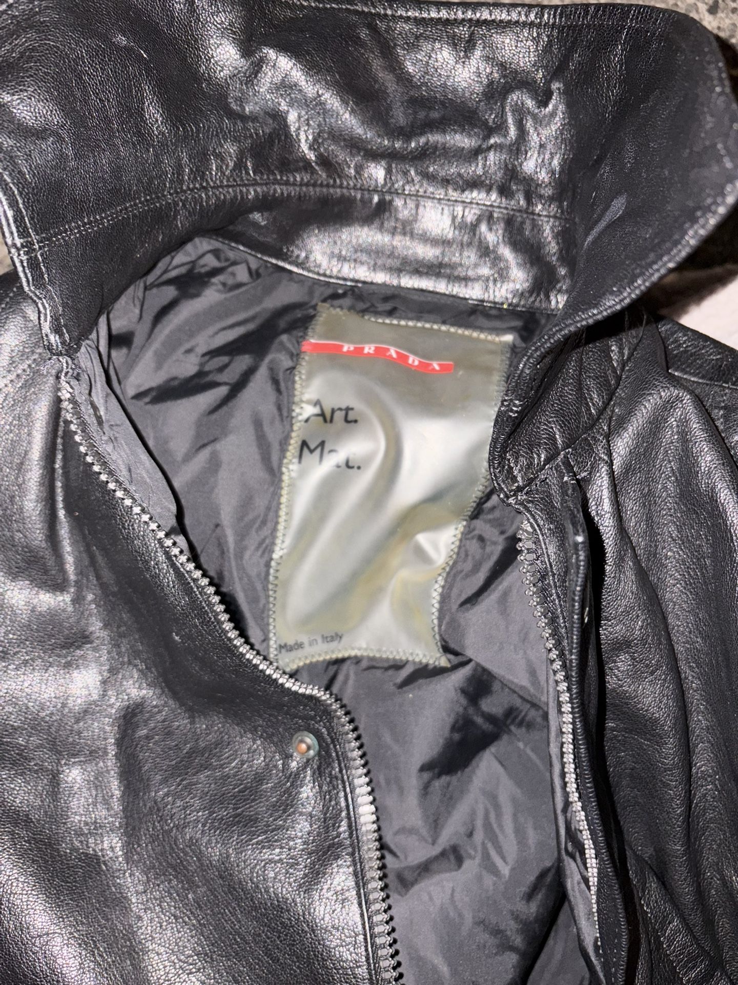 Men’s Size Medium Leather Prada Motorcycle Jacket